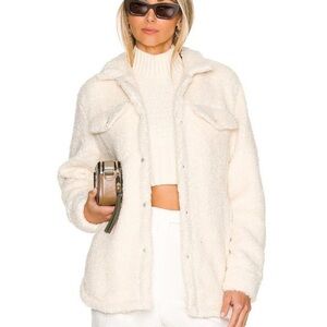 BLANKNYC Sherpa Shacket Jacket Shortbread